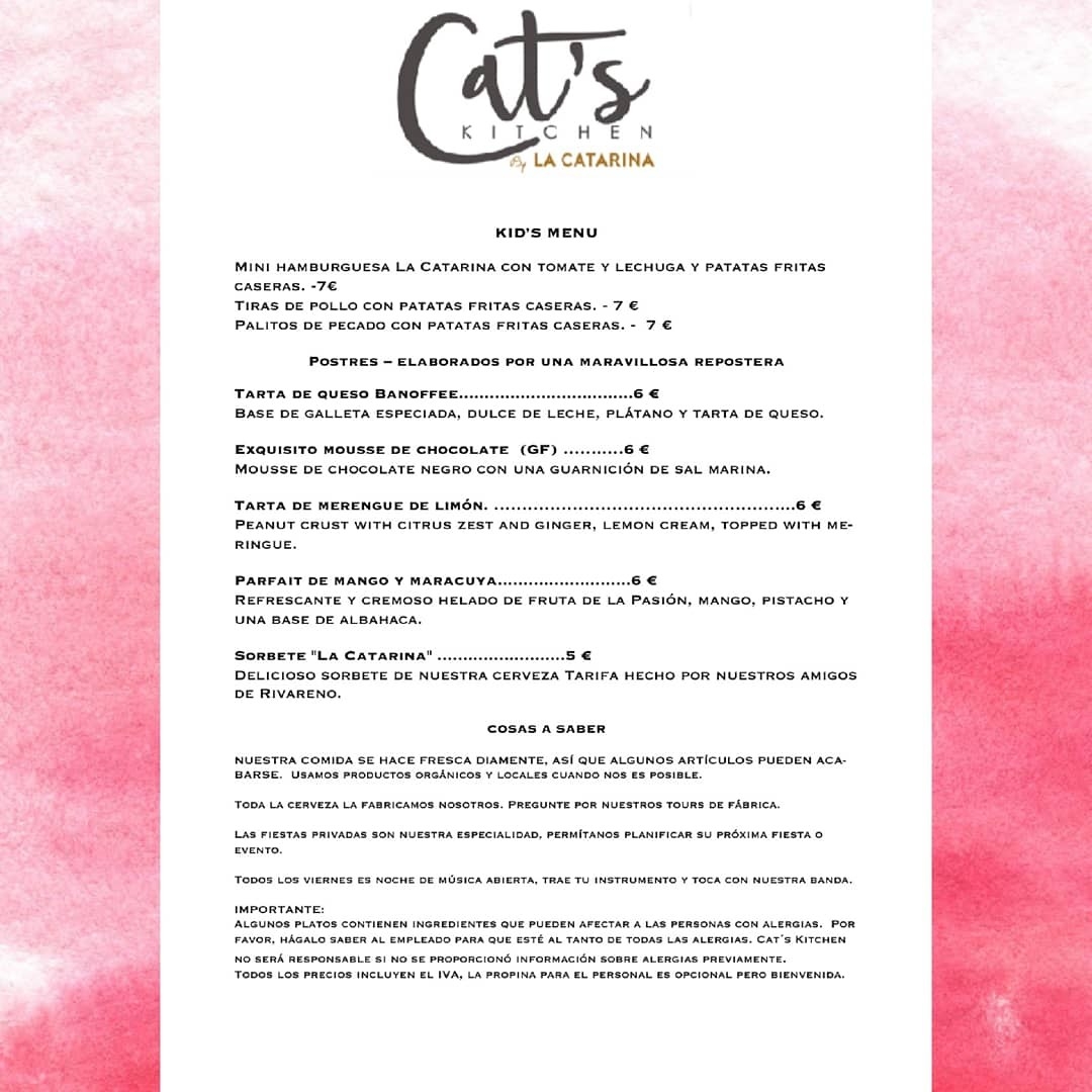 Menu Cats Kitchen / La Catarina Craft Beer-4