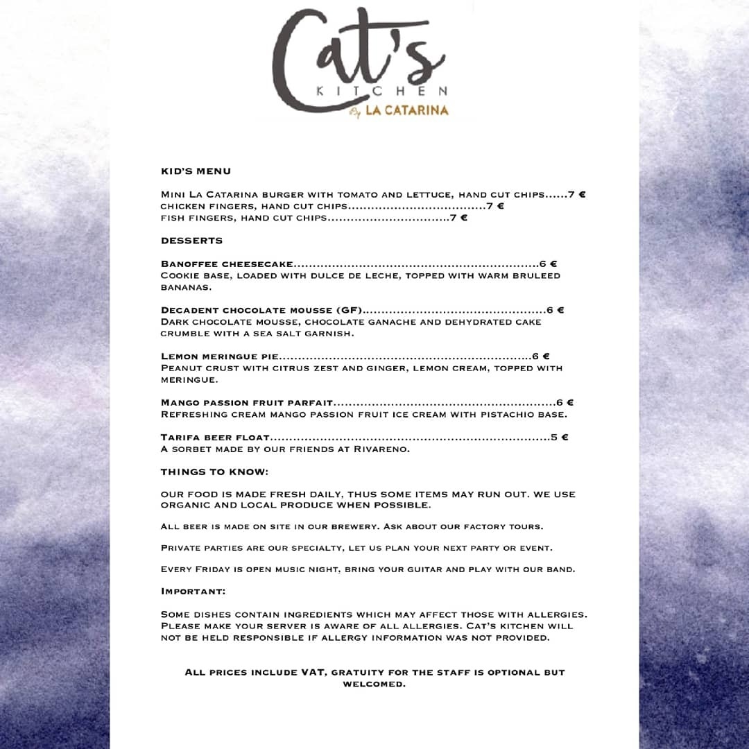Menu Cats Kitchen / La Catarina Craft Beer-7